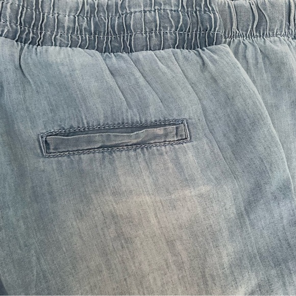 Women's Drawstring Jogger Light Wash Denim Look SMALL - Picture 8 of 9